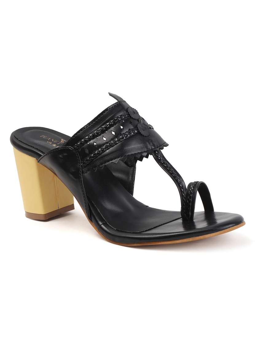 women solid one toe block heel sandal - 22107404 - Standard Image - 3