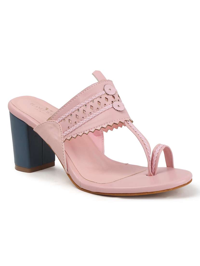 women solid one toe block heel sandal - 22107405 - Standard Image - 3
