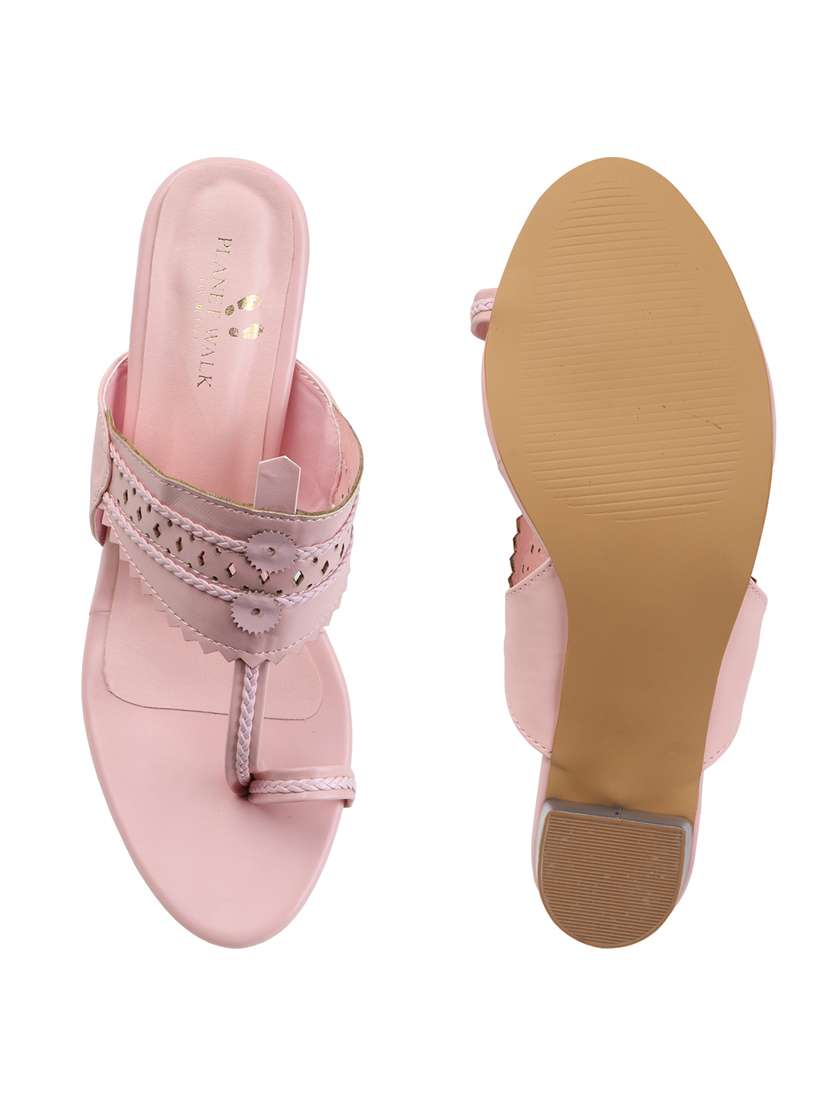 women solid one toe block heel sandal - 22107405 - Standard Image - 5
