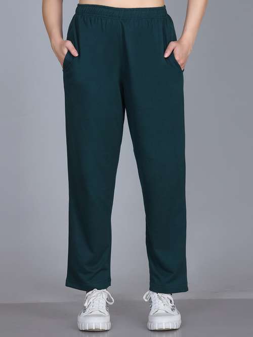 women solid mid rise regular fit track pant - 22107414 - Standard Image - 0