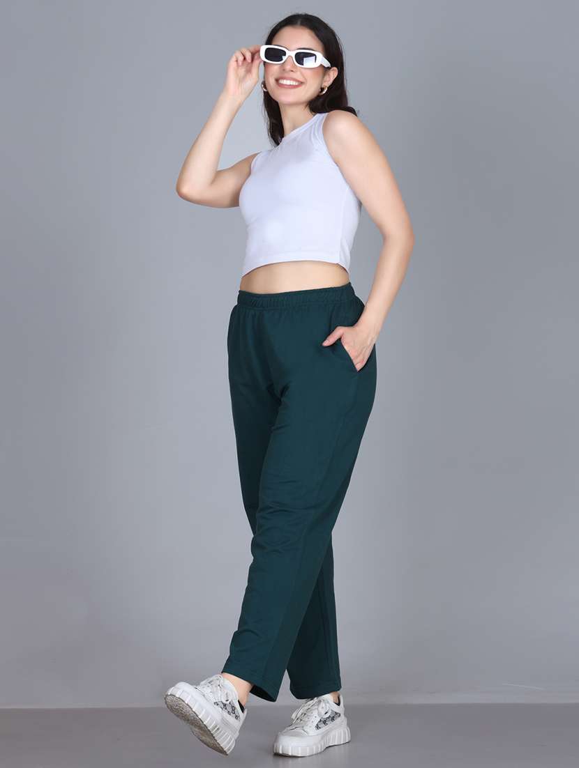 women solid mid rise regular fit track pant - 22107414 - Standard Image - 3