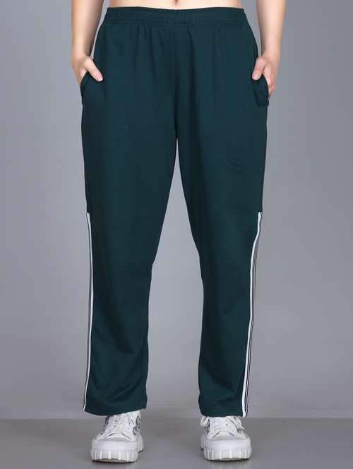 women solid mid rise regular fit track pant - 22107415 - Standard Image - 0