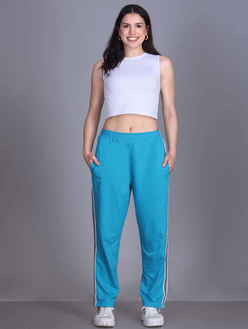 women solid mid rise regular fit track pant - 22107416 - Standard Image - 3