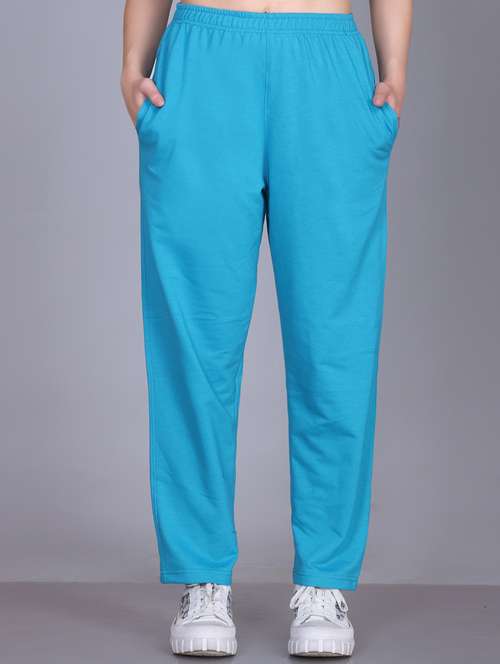 women solid mid rise regular fit track pant - 22107417 - Standard Image - 0