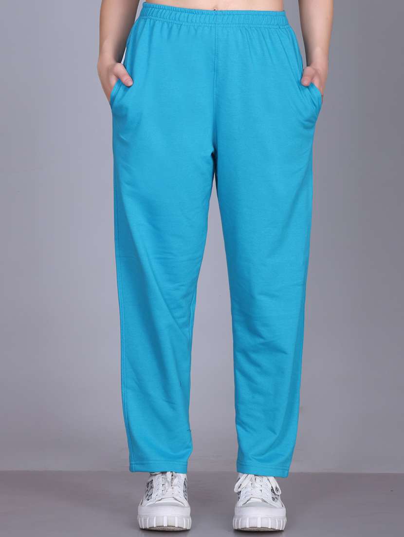 women solid mid rise regular fit track pant
