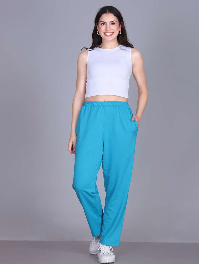 women solid mid rise regular fit track pant - 22107417 - Standard Image - 3