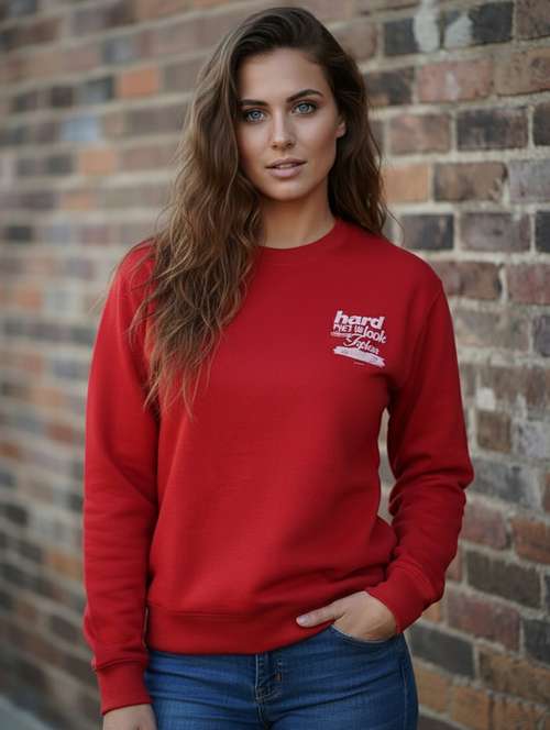 red fleece plain sweatshirt - 22107424 -  Standard Image - 0