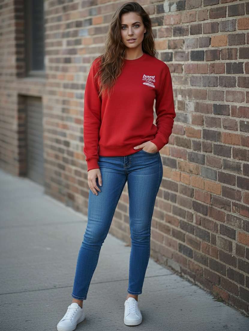 red fleece plain sweatshirt - 22107424 -  Standard Image - 3