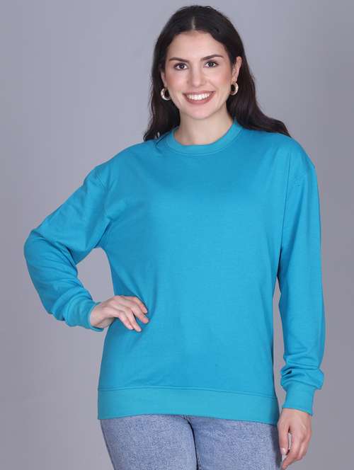 blue fleece plain sweatshirt - 22107430 -  Standard Image - 0