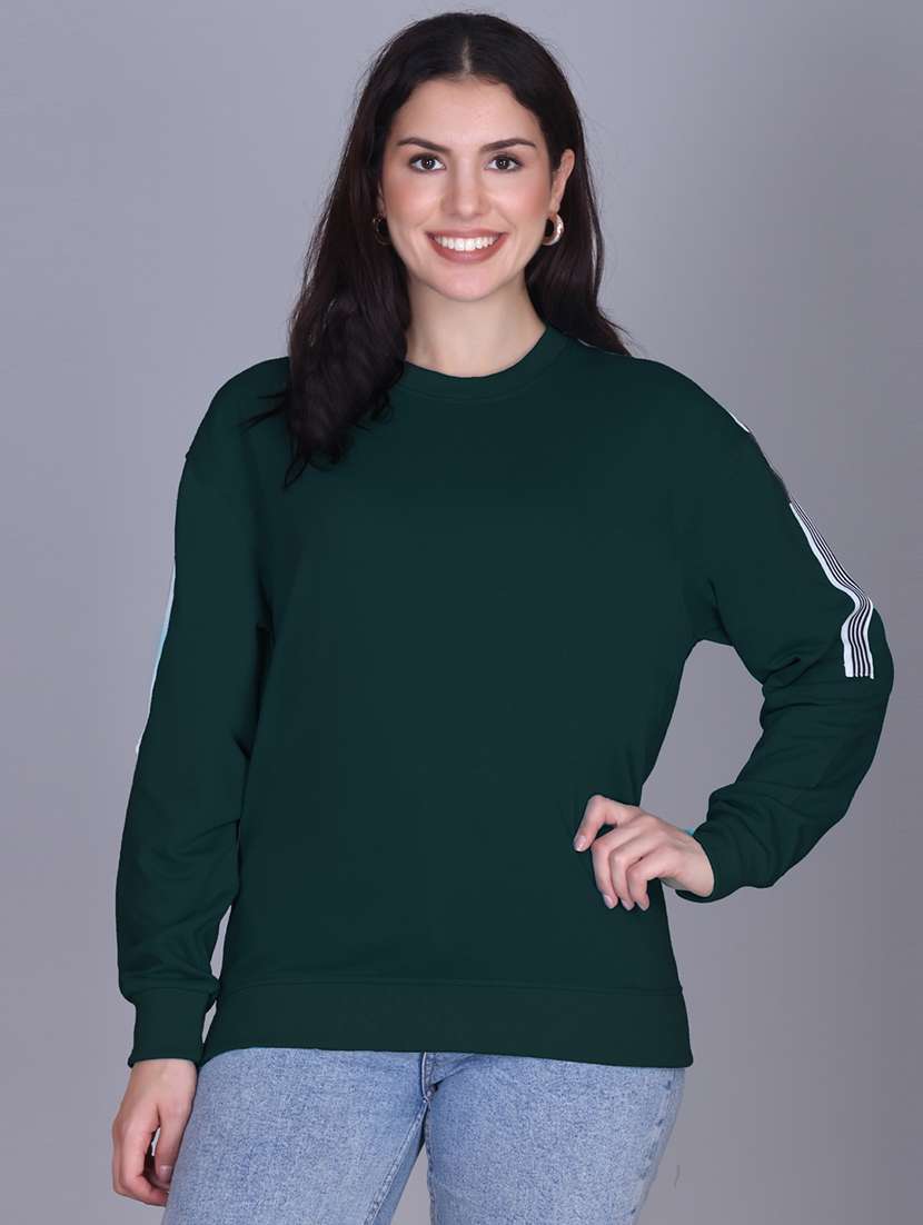 black fleece plain sweatshirt