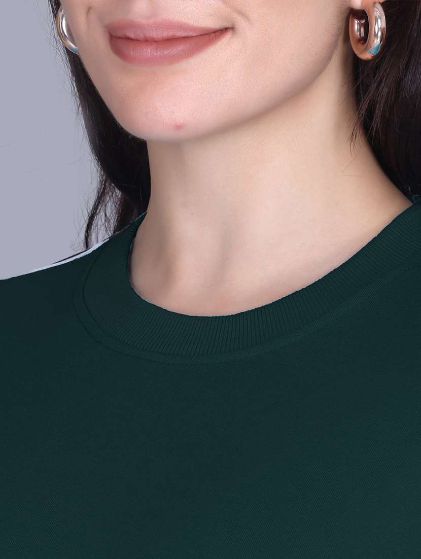 black fleece plain sweatshirt - 22107434 -  Standard Image - 3