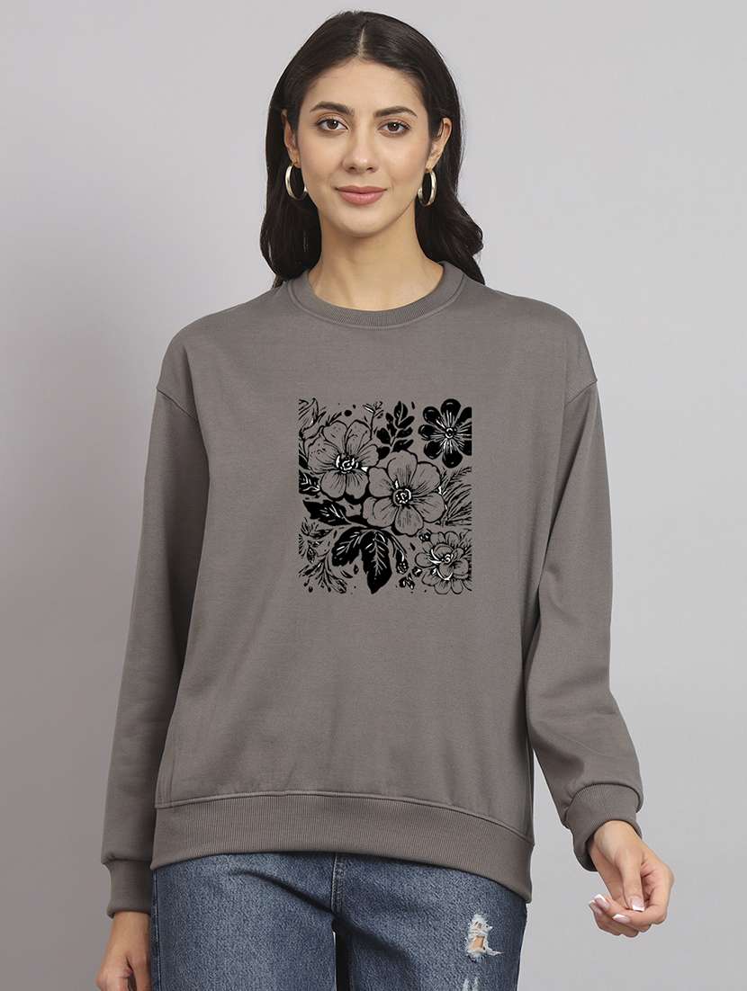 charcoal fleece plain sweatshirt