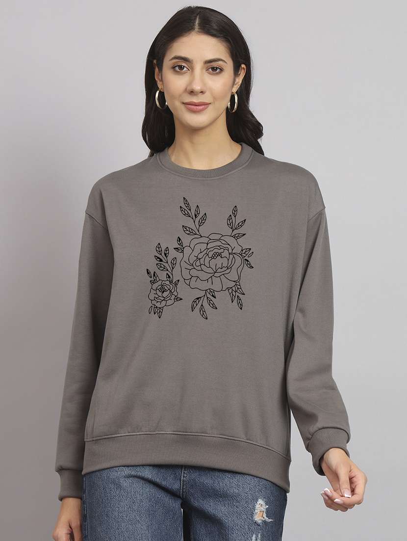 charcoal fleece plain sweatshirt