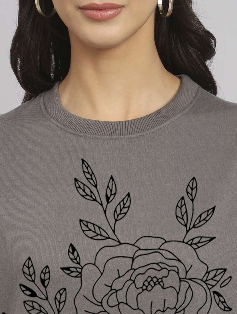 charcoal fleece plain sweatshirt - 22107502 -  Standard Image - 3