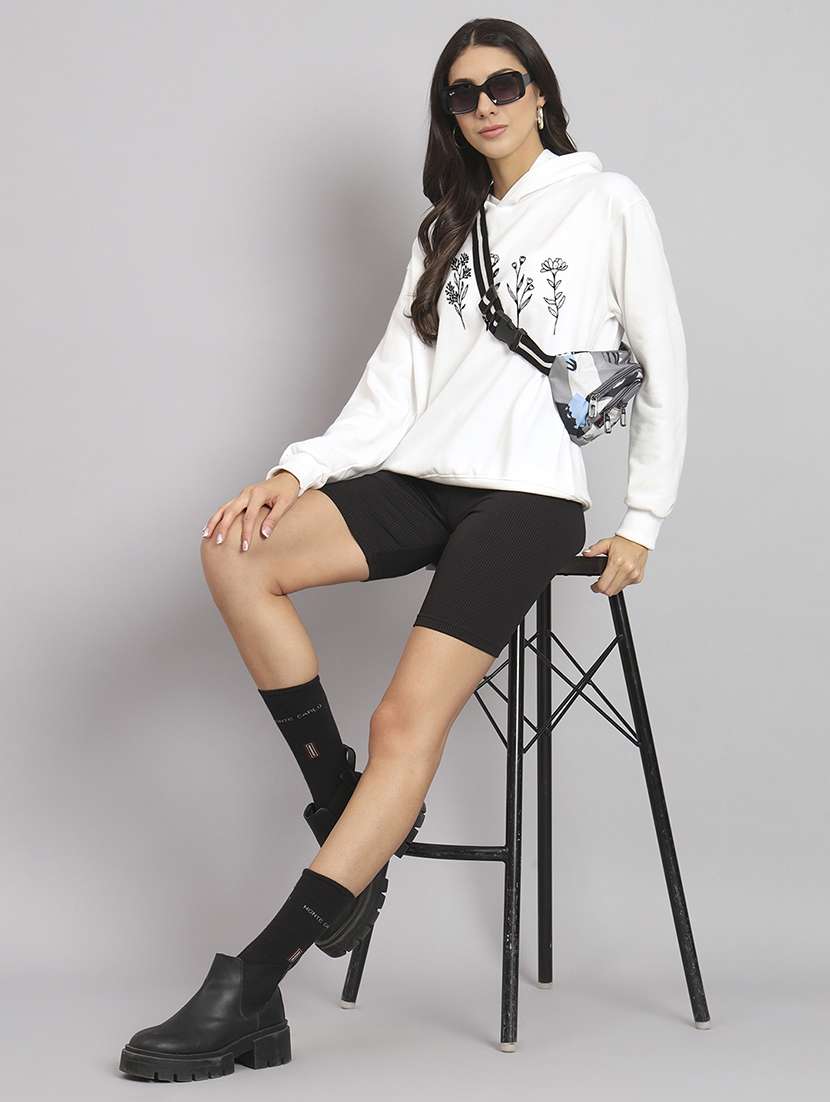 women printed long sleeve hooded sweatshirt - 22107504 -  Standard Image - 3