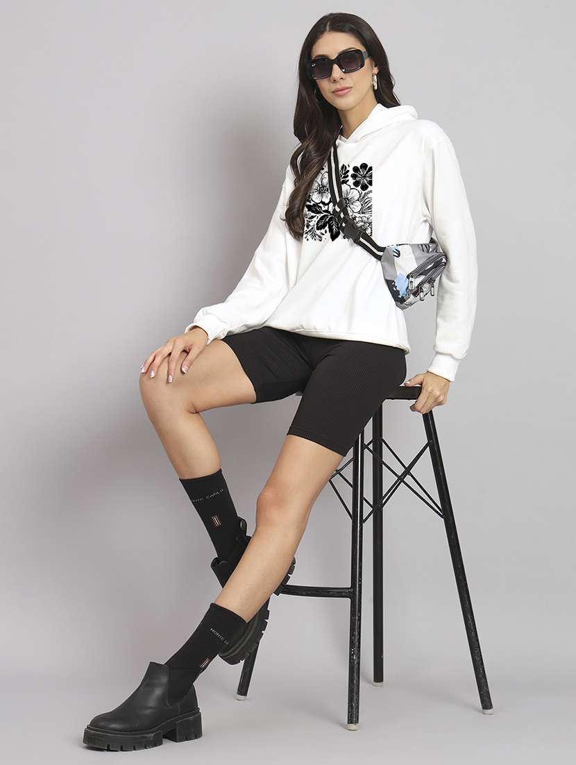 women printed long sleeve hooded sweatshirt - 22107505 -  Standard Image - 3