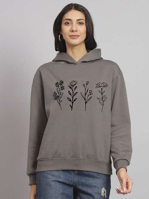 women printed long sleeve hooded sweatshirt - 22107513 -  Standard Image - 0
