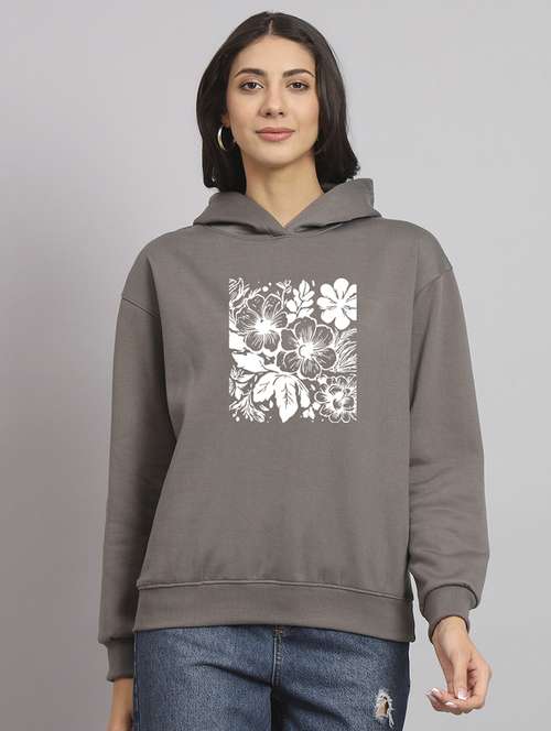 women printed long sleeve hooded sweatshirt - 22107514 -  Standard Image - 0