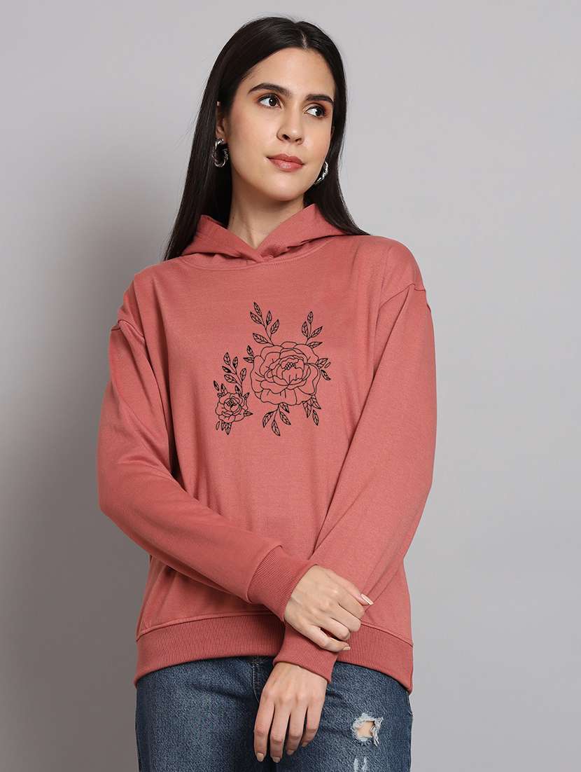 women printed long sleeve hooded sweatshirt - 22107518 -  Zoom Image - 0