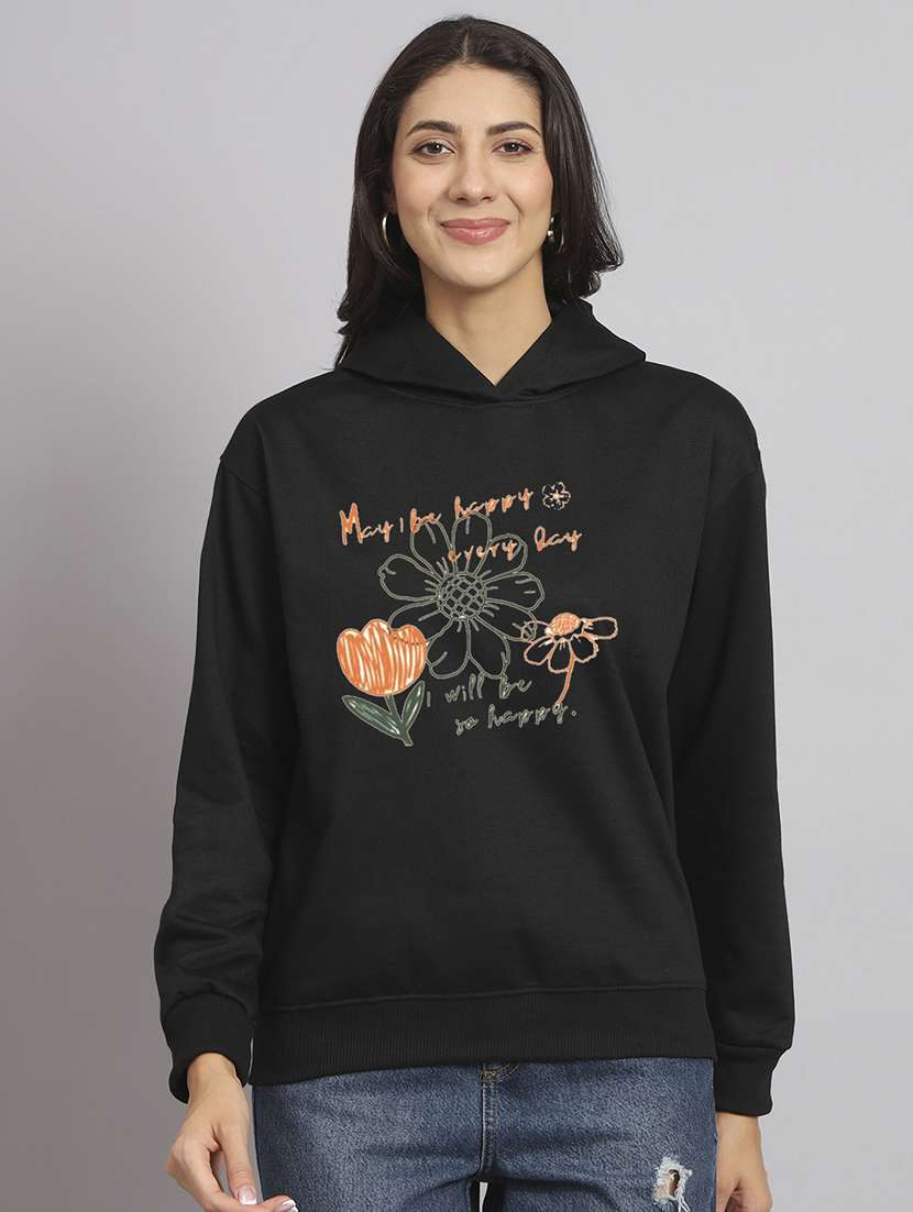women printed long sleeve hooded sweatshirt - 22107530 -  Zoom Image - 0