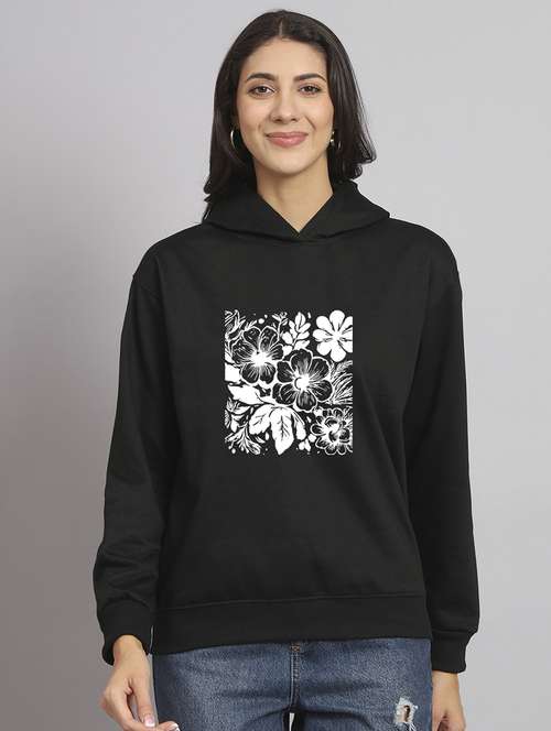 women printed long sleeve hooded sweatshirt - 22107532 -  Standard Image - 0