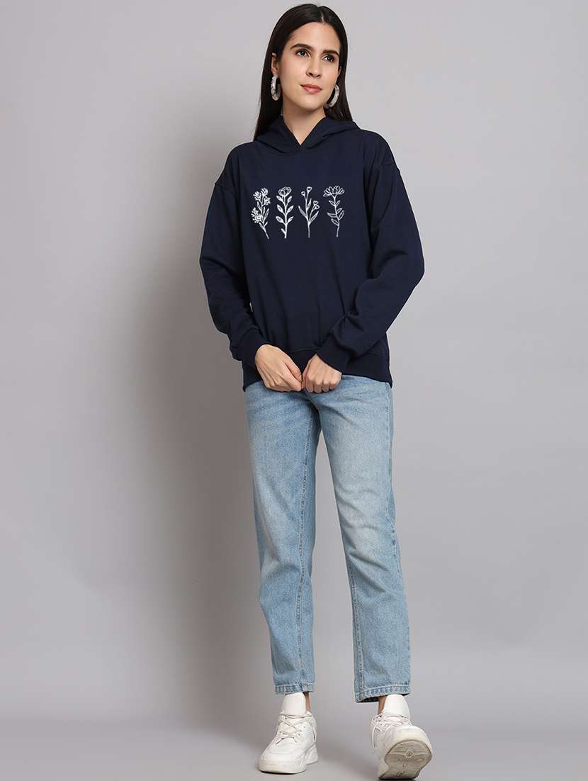 women printed long sleeve hooded sweatshirt - 22107536 -  Standard Image - 3