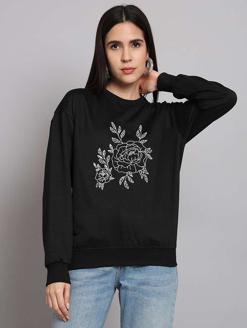 women printed long sleeve sweatshirt