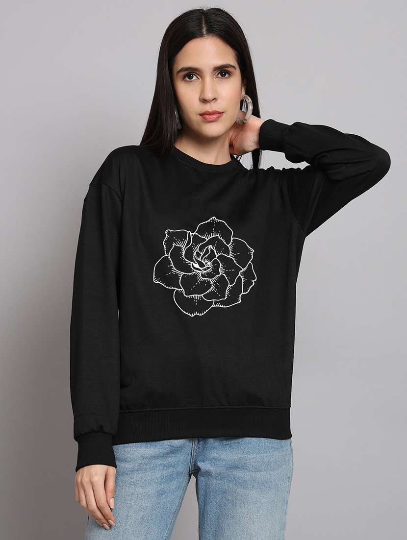 women printed long sleeve sweatshirt