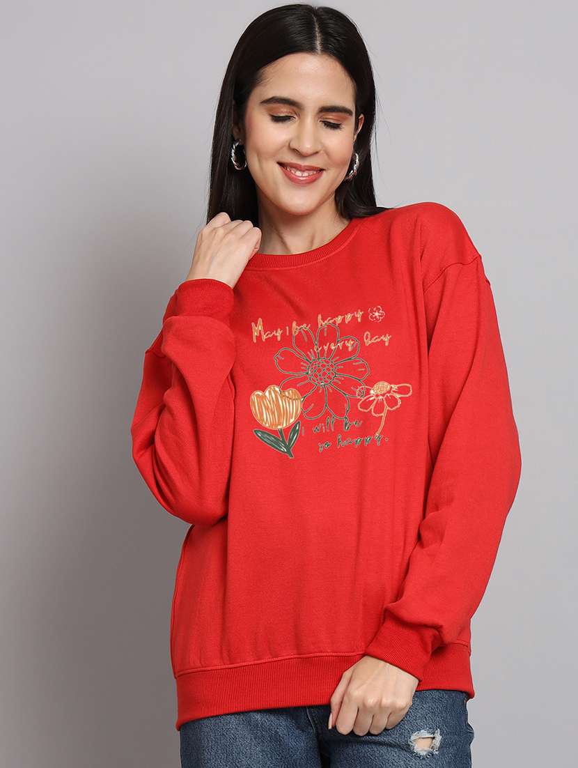 women printed long sleeve sweatshirt