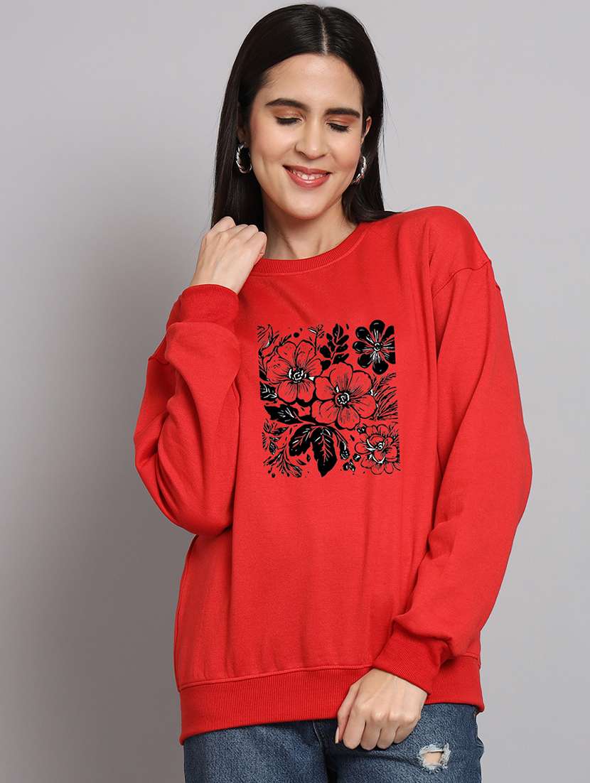 women printed long sleeve sweatshirt