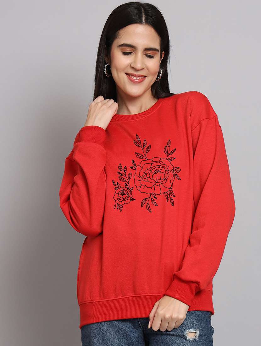 women printed long sleeve sweatshirt