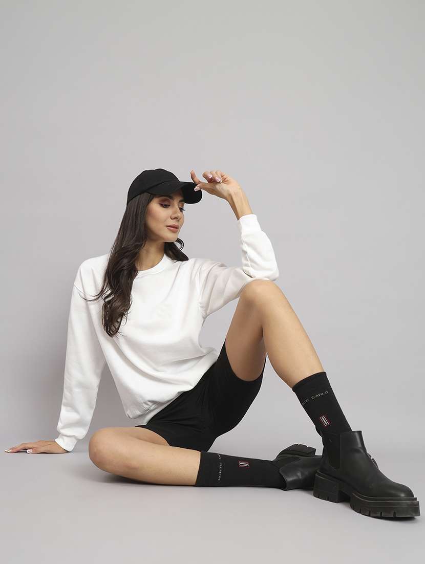 women solid long sleeve sweatshirt - 22107577 -  Standard Image - 3