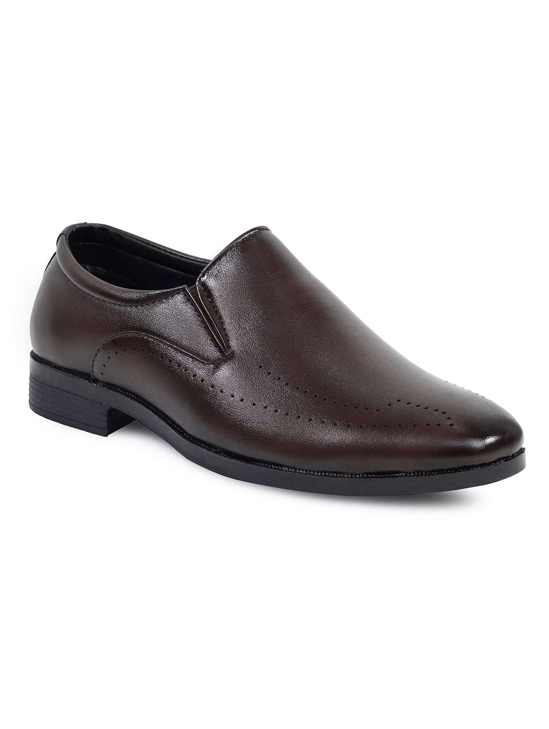 men brown slip on formal shoes - 22107586 - Standard Image - 3