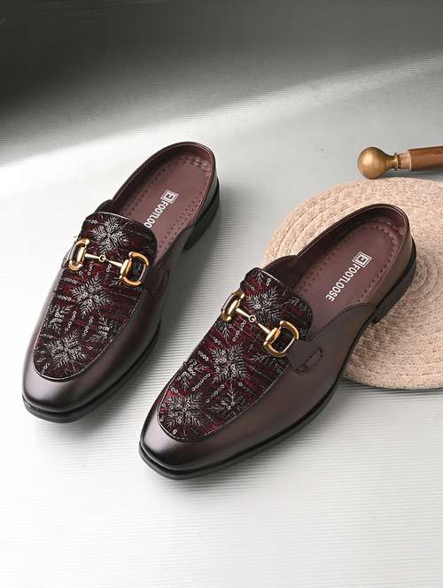 men brown slip on mule - 22107644 - Standard Image - 0