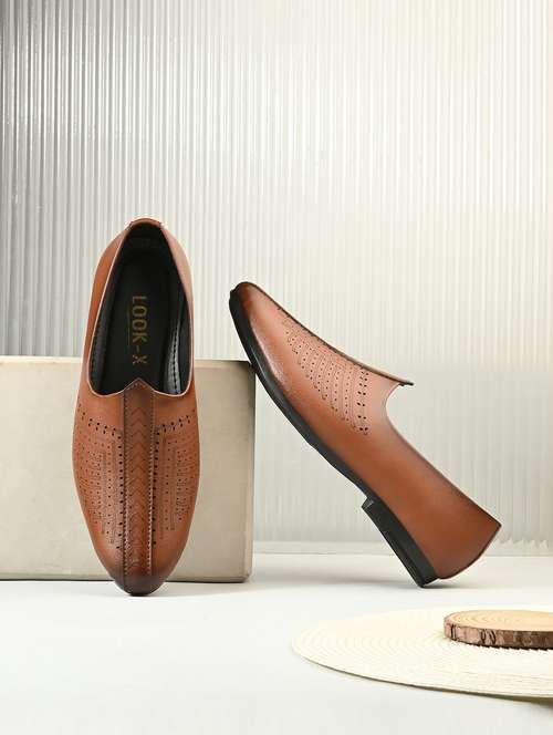 men tan slip on juti - 22107646 -  Standard Image - 0