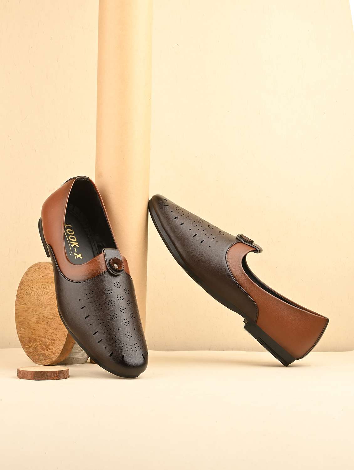 menn brown slip on juti