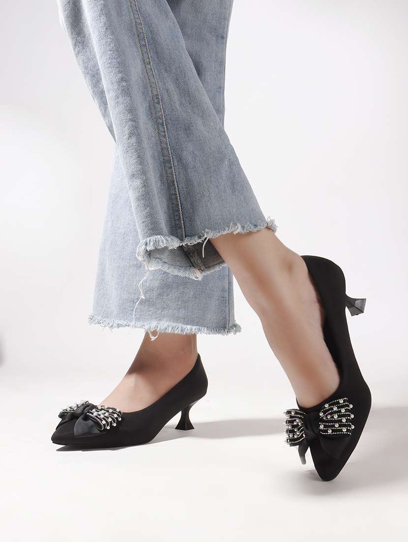 women black slip on pump - 22107649 - Standard Image - 5