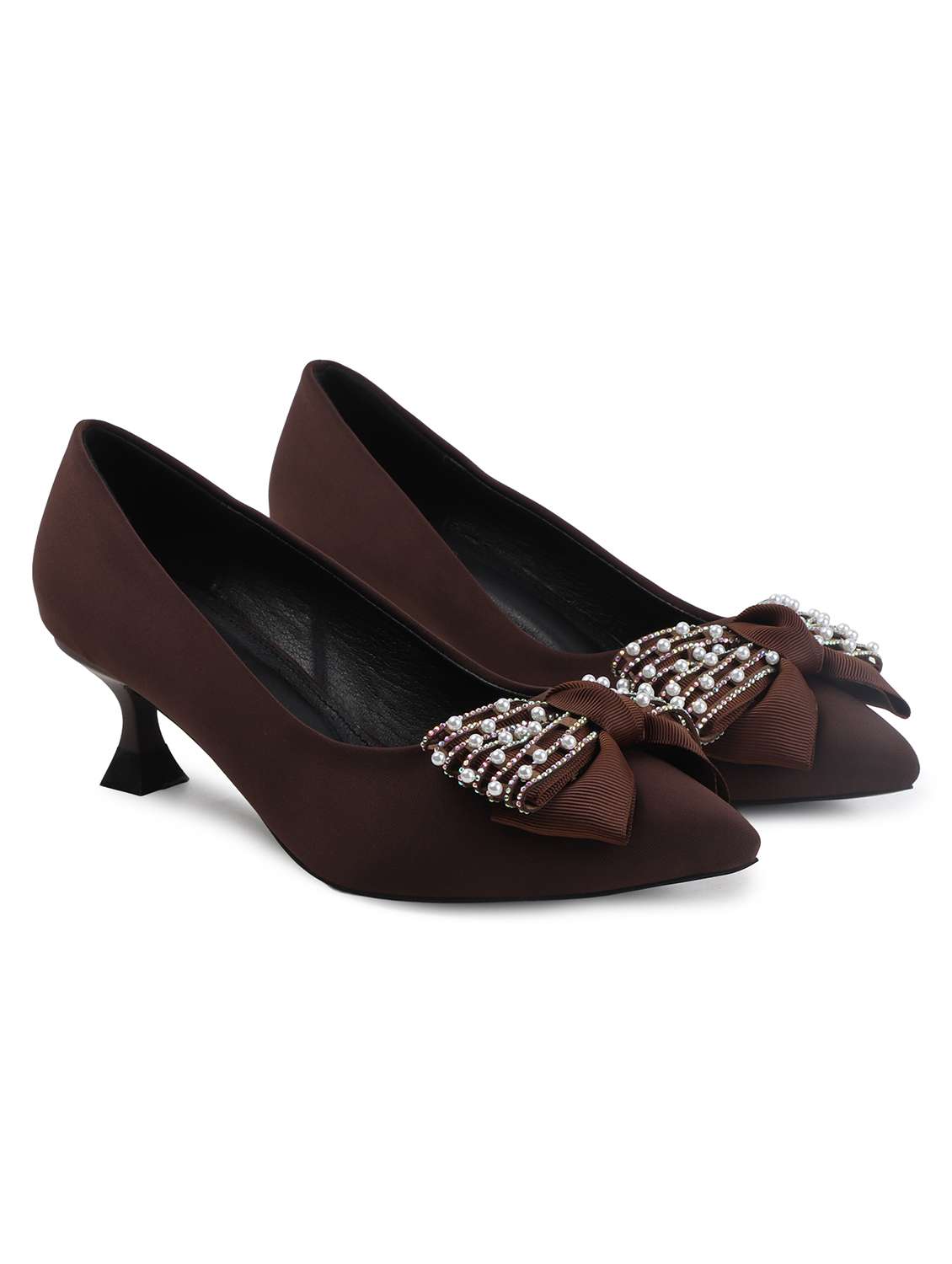 women brown slip on pump - 22107650 -  Standard Image - 3