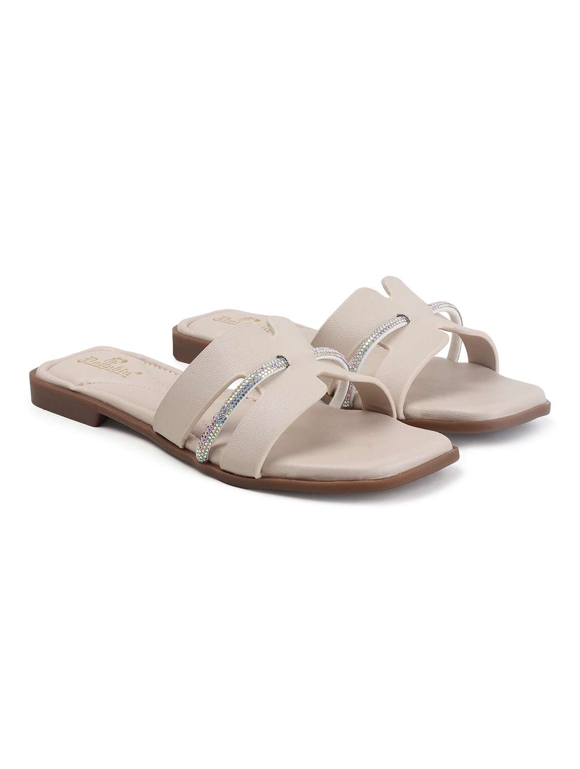 women solid slip on flat sandal - 22107659 - Standard Image - 3