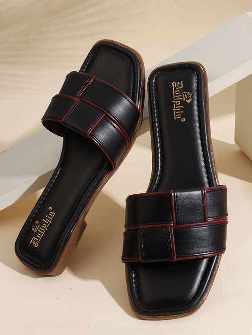 women solid slip on flat sandal - 22107662 -  Standard Image - 0