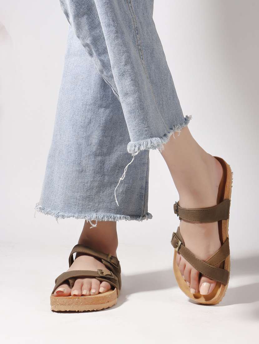 women solid slip on flat sandal - 22107669 -  Standard Image - 5