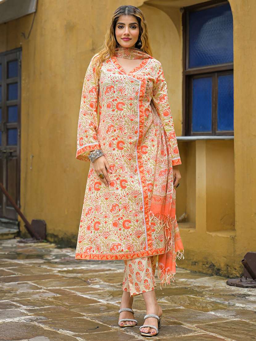 women floral printed long sleeve kurta pant with dupatta set - 22107698 -  Standard Image - 3