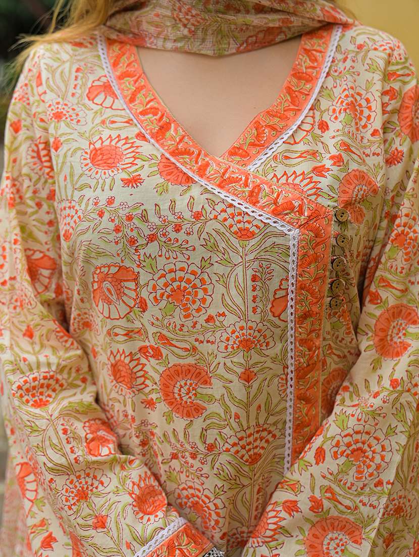 women floral printed long sleeve kurta pant with dupatta set - 22107698 -  Standard Image - 5