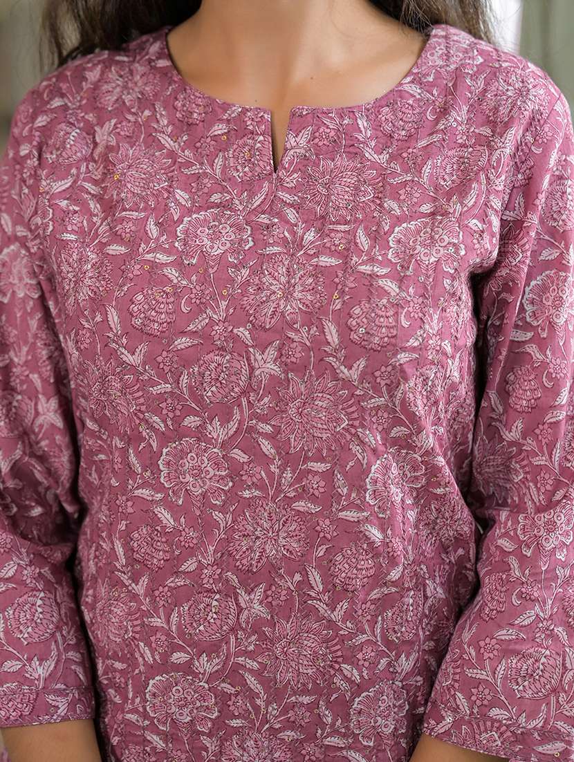 women floral printed three quarter sleeve kurta pant with dupatta set - 22107699 -  Standard Image - 5