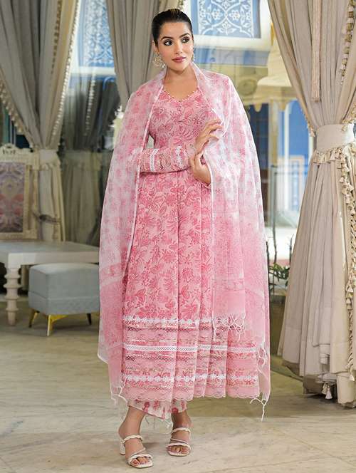 women floral long sleeve kurta pant with dupatta set - 22107710 -  Standard Image - 0