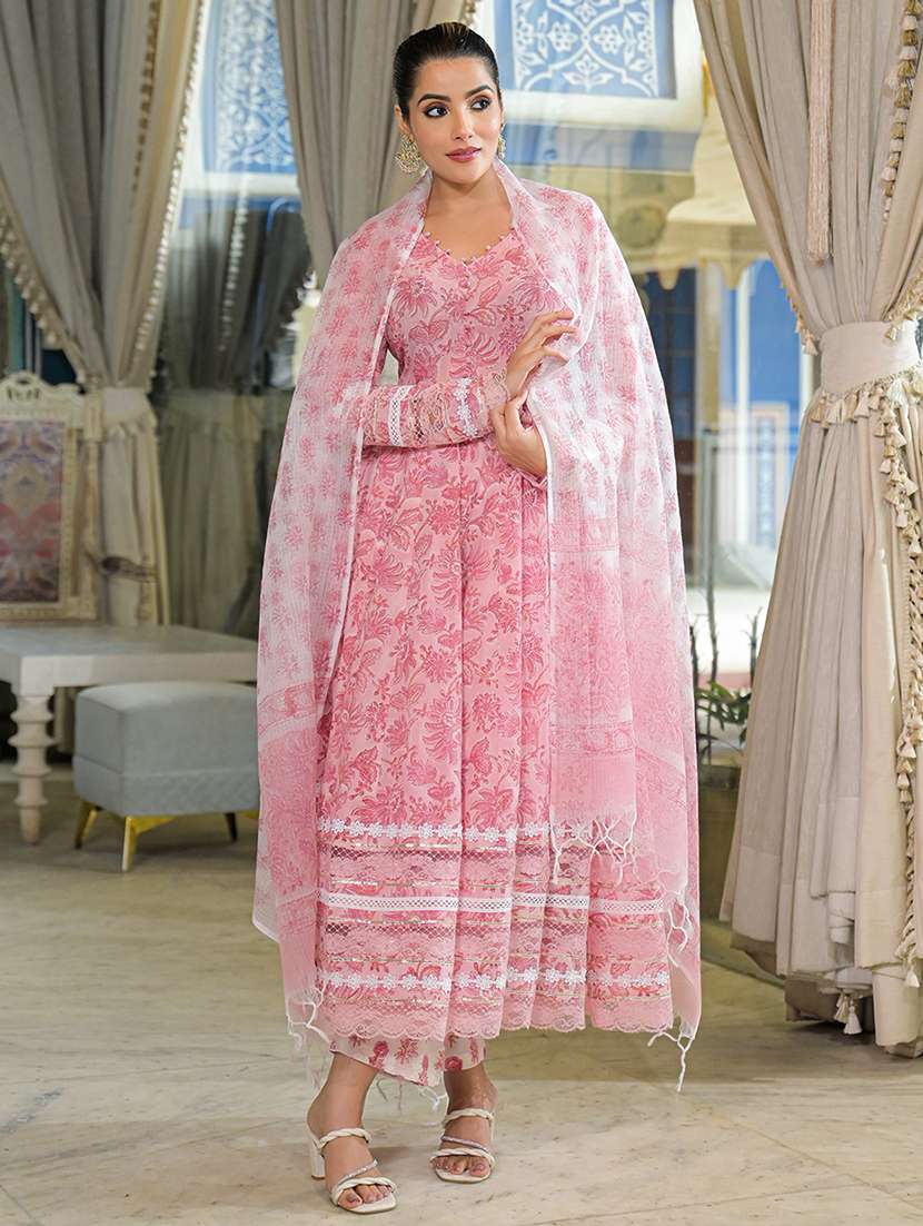 women floral long sleeve kurta pant with dupatta set - 22107710 -  Zoom Image - 0