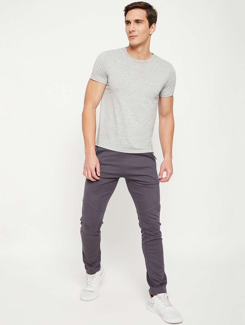 men solid mid rise full length track pant - 22107754 - Standard Image - 3