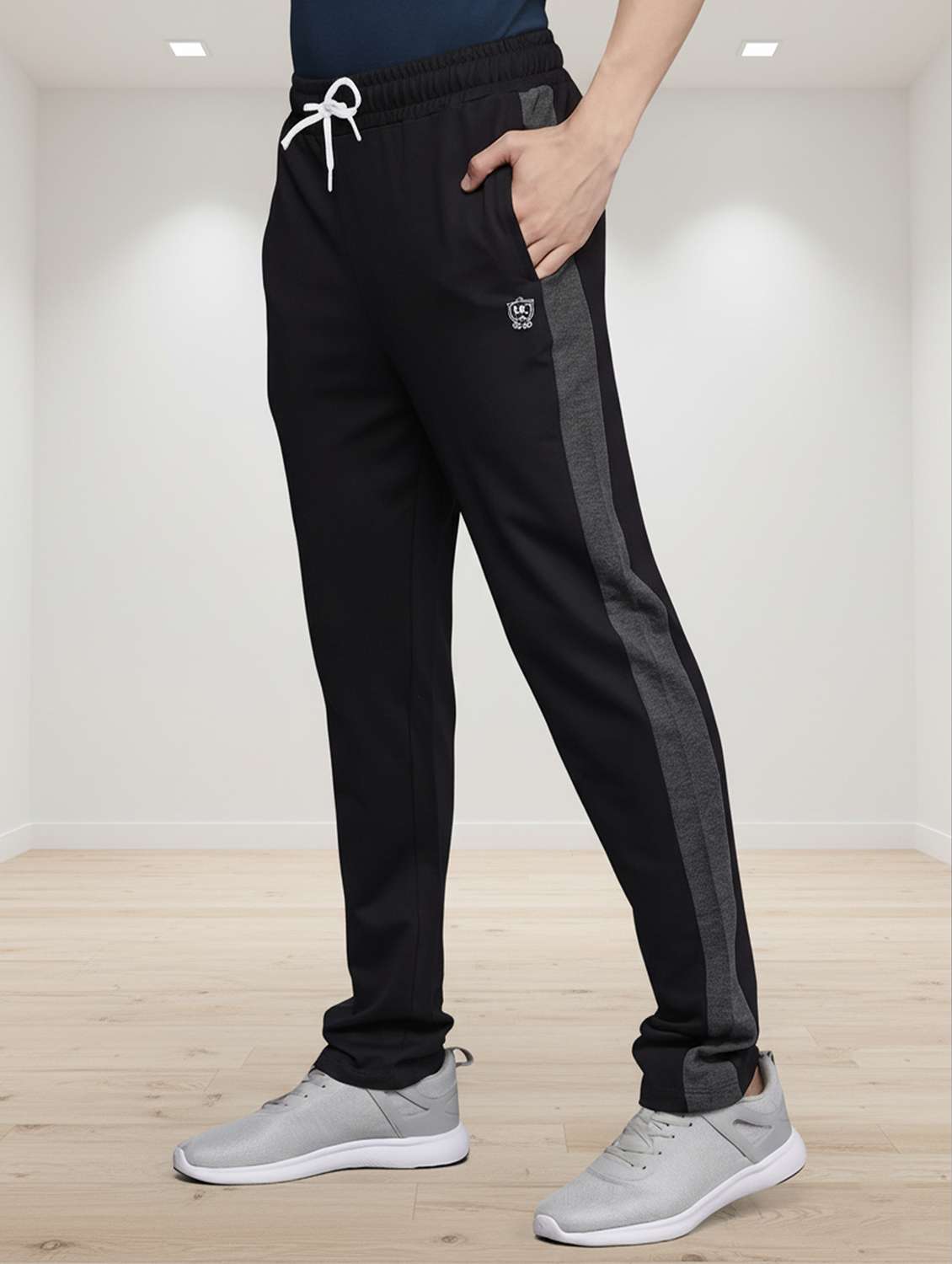 men side taped mid rise full length track pant - 22107757 - Zoom Image - 0