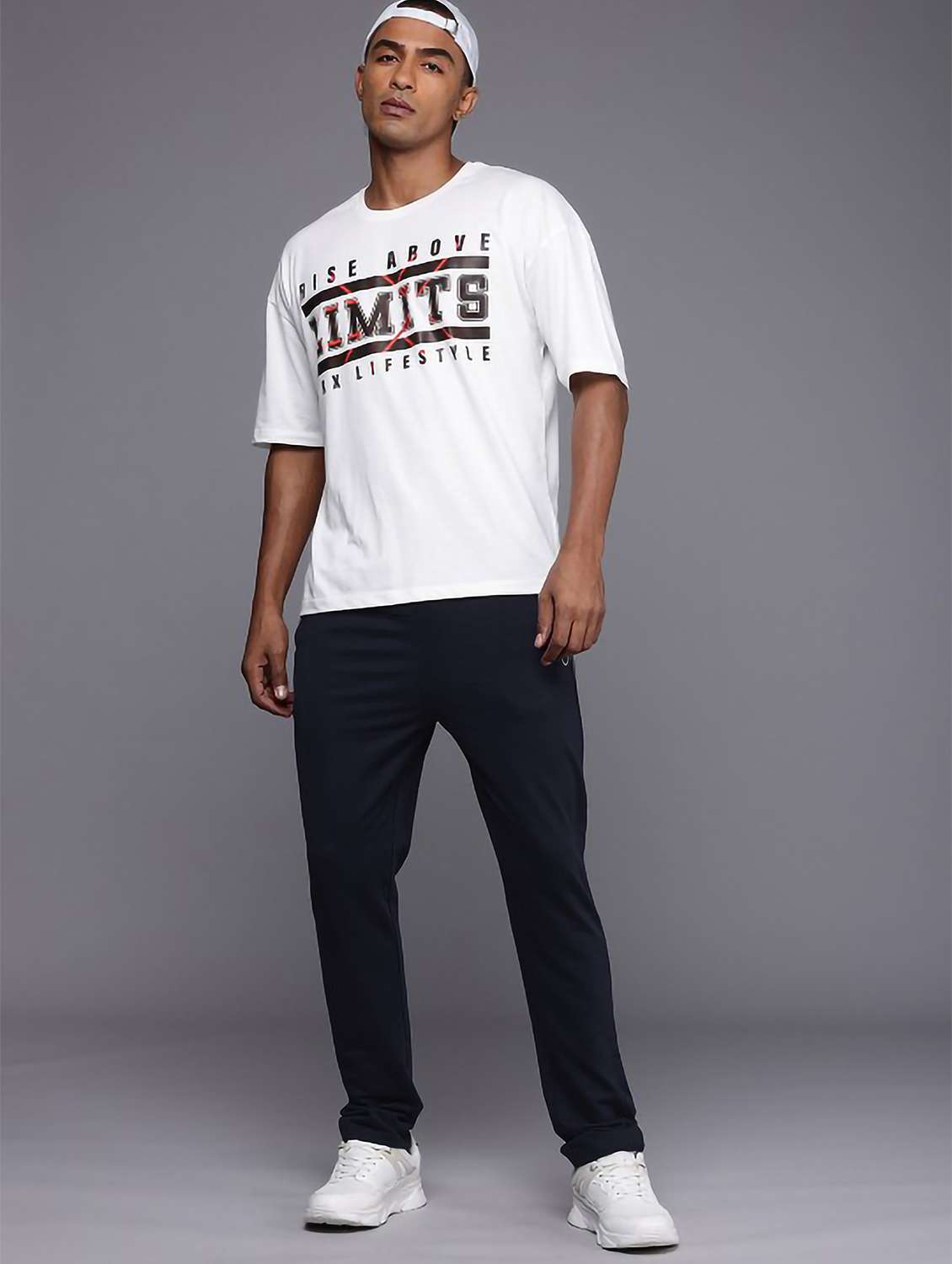 men solid mid rise full length track pant - 22107762 -  Standard Image - 3