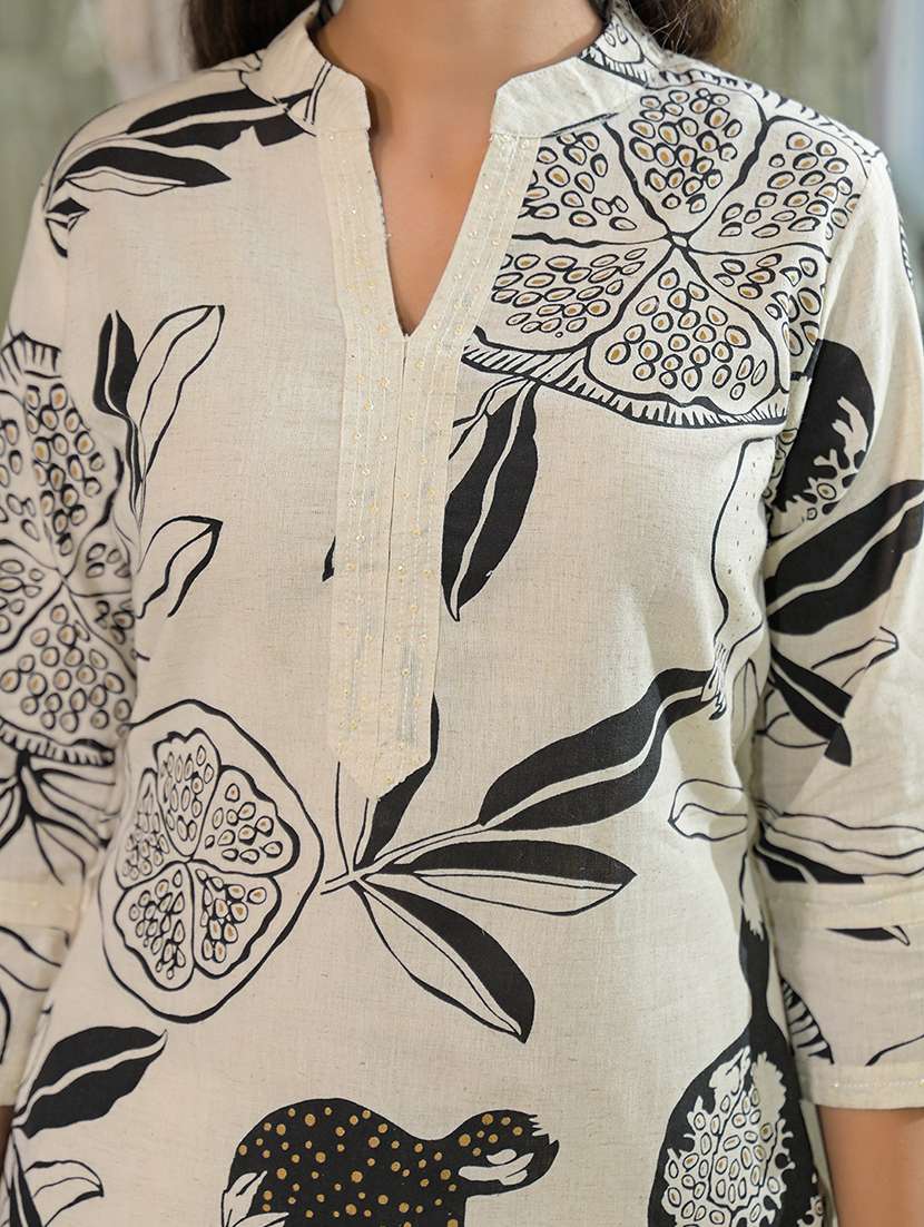 women floral printed three quarter sleeve kurta pant set - 22107793 -  Standard Image - 5